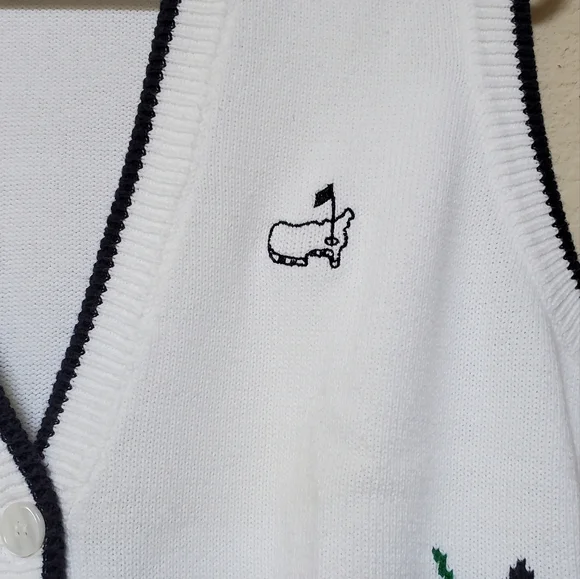 Master Vintage White Argyle Sweater Vest. Size Medium - Picture 2 of 4